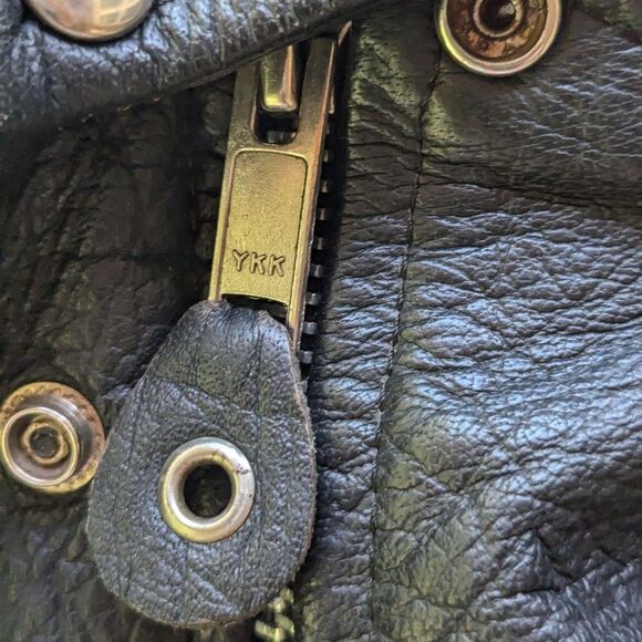 Harley-Davidson Vintage 80s Heavy Leather Motorcycle Jacket Sz 44 L - Picture 10 of 14